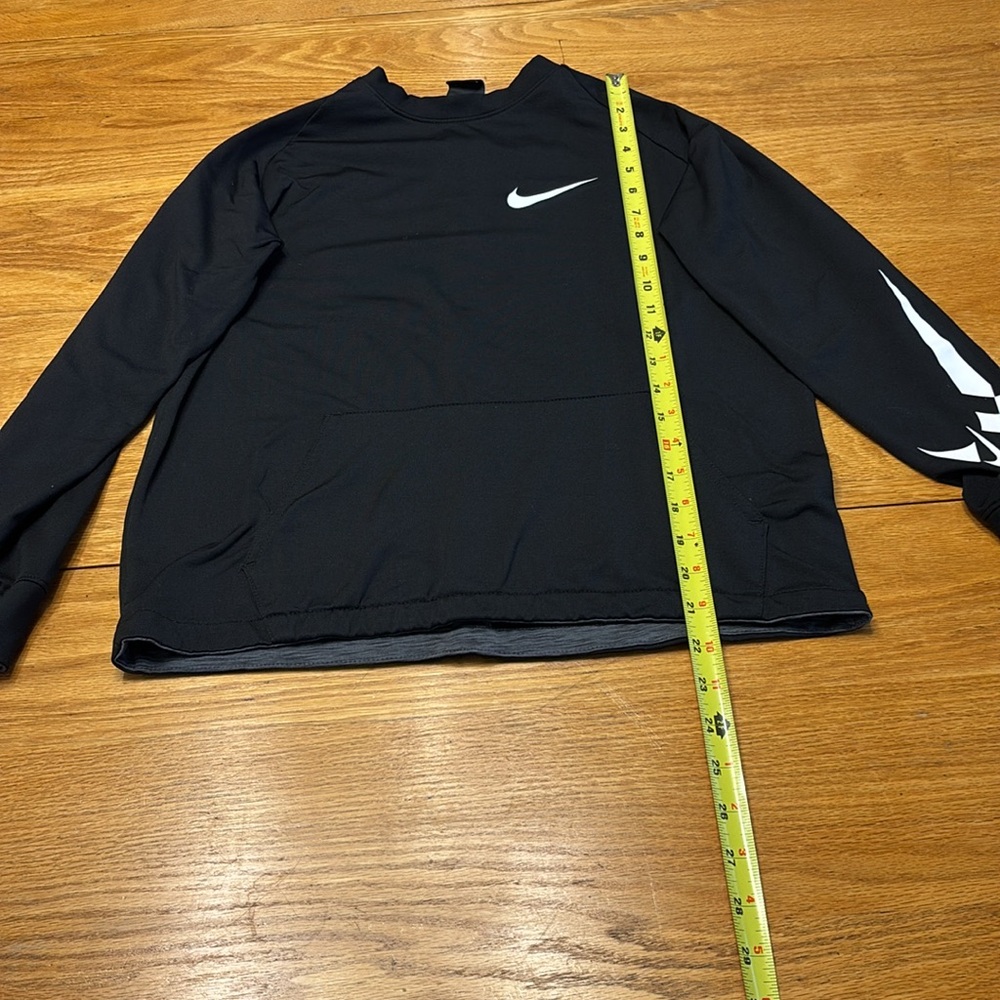 Three piece Boys Nike Black Tights with Black Sweatshirt & Blue Striped Top - Picture 10 of 11